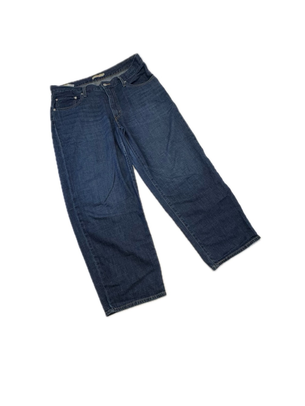 Levi's Premium Baggy Dad Jeans Mid Wash Blue Denim Women's 34x28.5